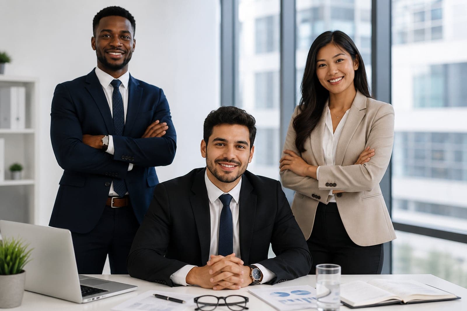 Professionals working together in an office